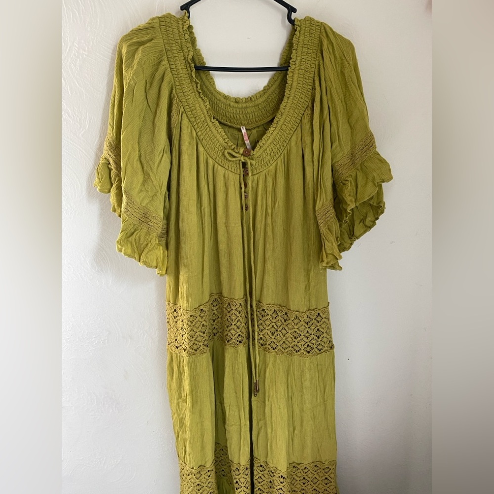 Free People Dream On Maxi Dress Green Size Small